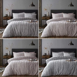 Teddy Luxe Faux Fur Duvet Quilt Cover & Pillowcases Set Fluffy Soft Warm Fleece - Picture 1 of 19