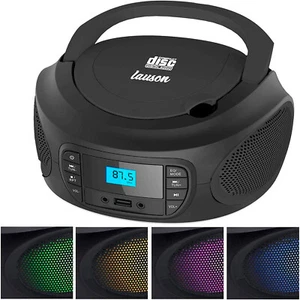 Reproductor CD Lauson LLB798 - Boombox Multicolor LED Negro - Imagen 1 de 4