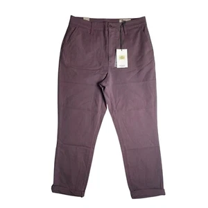 Pantalones chinos orgánicos Cosmic Blue Love para mujer talla 31 sombra rosa puños corte recto - Imagen 1 de 12