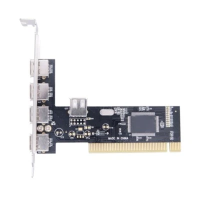 USB 2.0 PCI Card 5 Port 4 External 1 Internal PCI Expansion to USB 2.0 Adapter - Image 1 of 4