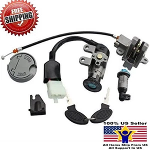 Scooter Ignition Switch Key Set 49 50 cc TaoTao Peace Roketa Jonway NST Tank Gy6 - Foto 1 di 5