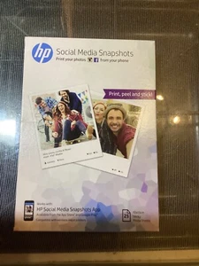 HP Social Media Migawki Zdejmowany samoprzylepny papier fotograficzny 25 sht 10 x 13 cm - Zdjęcie 1 z 2