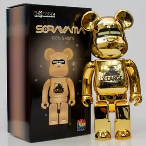 Medicom Toy Bearbrick 400% ~Sorayama X-Large Gold Chrome Limited Edition - Picture 1 of 7
