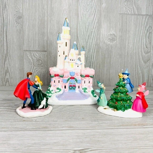 Damaged Vintage rare brass key Disney sleeping beauty castle Christmas village - Image 1 of 4