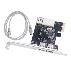 PCIE 1X 1394 Video Capture Adapter Card 6 Pin 4 Port Firewire Converters Desktop - Photo 1/8
