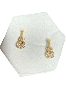 14k Earring Guitar Shape Screw Back - Picture 1 of 10