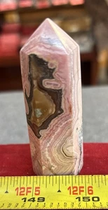 Torre de piedras preciosas de pirita rodocrosita genuina de 3” de alto 103 gramos, cristal curativo - Imagen 1 de 2