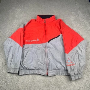 Vintage Le Coq Sportif Jacket Mens Medium Gray Full Zip Sports 90's - Picture 1 of 12
