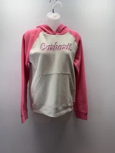 Carhartt Hoodie Graphic Long Sleeve Sweatshirt Pink Youth Girls X-Large Size 14 - Picture 1 of 8