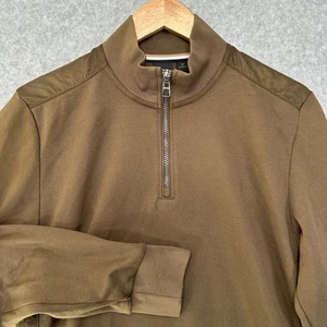 BOSS Para Hombres Marrón Cuarto Cremallera Pullover Sudadera Talla M Nueva - Imagen 1 de 11