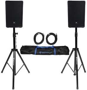 (2) JBL IRX112BT 12" 1300w Powered DJ Portable PA Speakers w/ Bluetooth+Stands - Picture 1 of 9