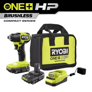 Ryobi ONE+ HP 18 V bürstenlos kabellos kompakt 1/4 Zoll Sechskant Schlagschrauber Set mit - Bild 1 von 1