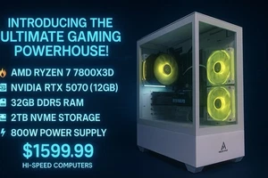 Custom Gaming PC 7800X3D RTX 5070 32GB 1TB +1TB NVME Win 11 Pro - Picture 1 of 1