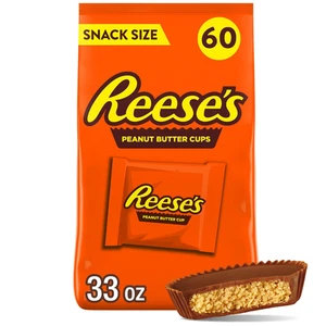 Reese's Milch Schokolade Snack Größe Erdnussbutter Tassen, Süßigkeiten Beutel, 33 Oz (60 Stück - Bild 1 von 12