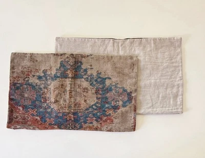 POTTERY BARN Navin Persian Rug Print : 16 x 26 Lumbar Pillow Cover ONLY - Set 2 - Image 1 of 4