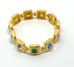 Joan Rivers Classics Collection Gold-Tone Bracelet – Multi-Gem Link Design - Picture 1 of 13