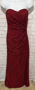 David’s bridal Long fitted red lace gown dress size 4 - Picture 1 of 8