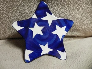 Patriotic Star Shaped Ceramic Plate/Candle Holder by Russ@ - Picture 1 of 3