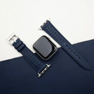 Cinturino Apple Watch Rally Swift pelle navy 38mm 40mm 41mm 42mm 44mm 45mm - Foto 1 di 10