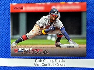 2023 #262 Ronald Acuna Jr Topps Stadium Club Red Foil Baseball Braves - Picture 1 of 2