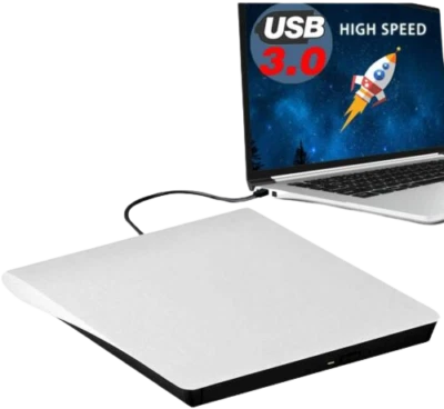 Slim Drive Disc Player External DVD Burner CD RW Writer Laptop Desktop USB 3.0 - Image 1 of 4