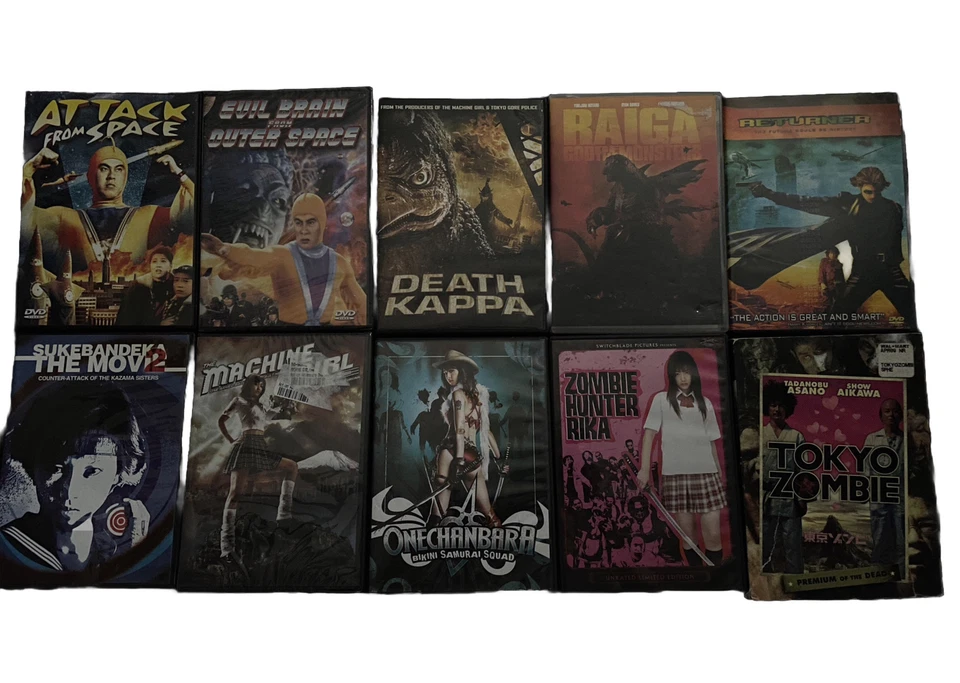 Obscure Japanese Films Lot Of 10 DVDs - Horror Action Comedy Sc-fi Machine Girl - Image 1 of 1