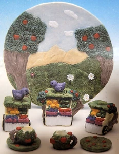 Young's Collectables FRUIT STAND TEA SET, New (26285) - Picture 1 of 3