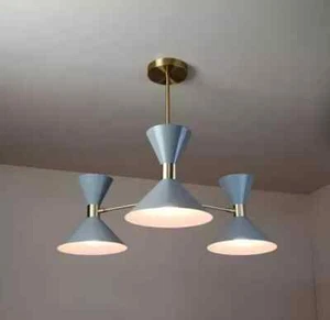 Vintage Sputnik Lampe Messing Kronleuchter Pendelleuchte mit 3 Armen - modernes Design" - Bild 1 von 6