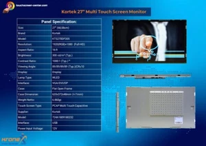 27" KORTEK MULTI TOUCH FULL HD SCREEN FLAT MONITOR 10 POINT KTS270DP205 - Picture 1 of 7
