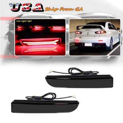 Parachoques trasero reflector freno trasero LED con kit de señal de giro para Mitsubishi Lancer Evo Foto 1 de 4