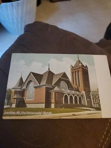 FIRST UNIVERSALIST CHURCH LEWISTON MAINE POSTCARD - Picture 1 of 2