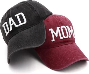 Mom and Dad Hats Fathers Day One Size, Red Hat Black - Picture 1 of 7