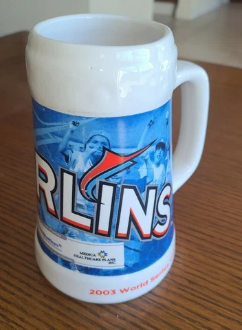 MARLINS 1997-2003 WORLD SERIES LARGE CERAMIC STEIN Cup Mug HEALTHCARE SPONSOR Cover