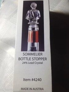 Shannon Ireland Lead Crystal Wine Sommelier Figurine Bottle Stopper NEW Box - Picture 1 of 4