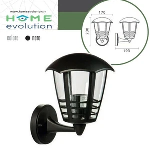 Applique lampada a muro da esterno parete da giardino nero LED SMD - Imagen 1 de 1