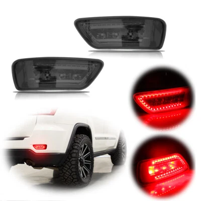 Actualización con anillos en C luces antiniebla traseras LED rojas para Jeep Grand Cherokee Compass 11-20 Foto 1 de 4