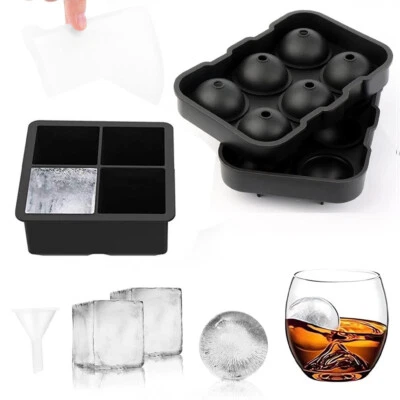 2 x Eiswürfelform XXL mit Deckel Silikon Eiskugelform Kugeln Eisbälle Ice Balls - Bild 1 von 4