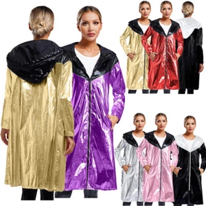 Womens Coat Zipper Jacket Glitter Outerwear 90s Metallic Cowgirl Fashion Y2K - Picture 1 of 79