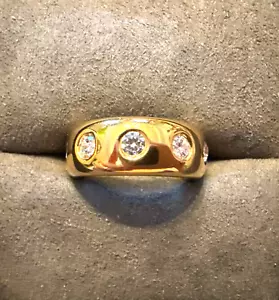 NEU Andiamo Italien 14k Gelbgold über Harz bündig Set CZ Ewigkeit Band Größe 5,5 - Bild 1 von 7