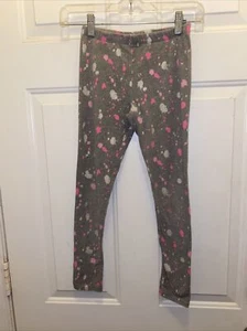 Oshkosh gray with glittery silver and pink Paint splash size 10 leggings - Picture 1 of 2