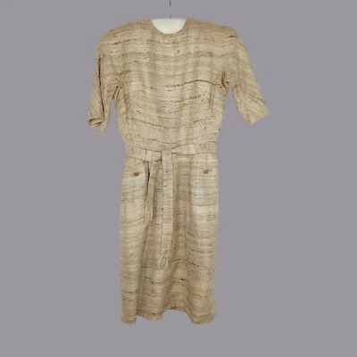 Vintage Neiman Marcus Dress X Small Brown Tweed - Image 1 of 4