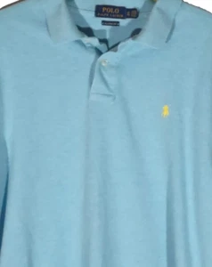 Polo Ralph Lauren uomo blu chiaro manica corta polo / giallo pony - XL - Foto 1 di 2