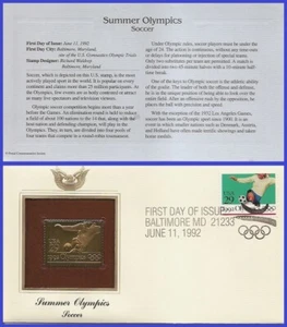 USA7 #2637 U/A GOLDEN REPLICA FDC Soccer Olimpics - Picture 1 of 1
