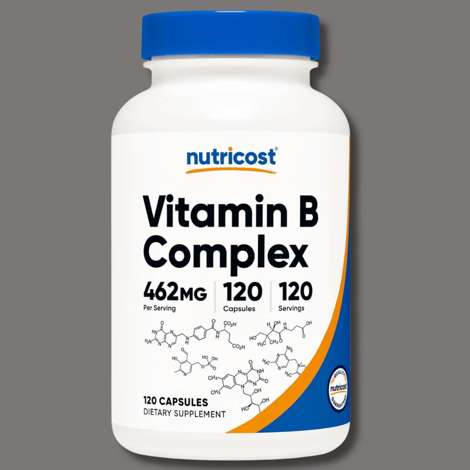 Nutricost Vitamin B Complex 460mg 120 Capsules With Vitamin C - High Potency