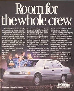 Hyundai Sonata GLS 1989 automóvil coche más espacio para pasajeros anuncio impreso más cómodo - Imagen 1 de 1