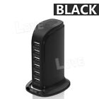 6 Port Charging Station Usb Desktop Charger Rapid Tower Power Adapter Wall Hub