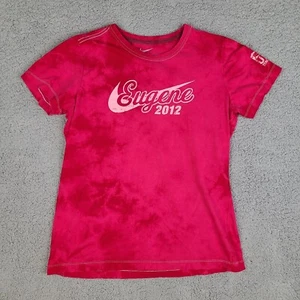 Nike Running T-Shirt Girls XL Pink Tie Dye Slim Fit Olympic 2012 Eugene OR - Picture 1 of 10