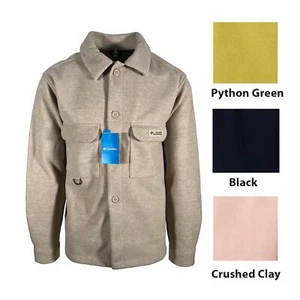 Columbia Men's Shirt Jacket Wallowa L/S- Crushed Clay | Black | Python Green - Picture 1 of 24
