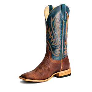 Horse Power® Men's Shrunken Cowboy Comanche Navy & Brown Boots HP8054