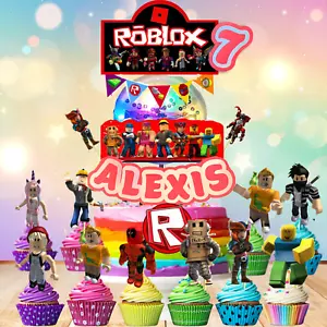 Custum Cake Topper Box Blox PARTY SUPPLy BIRTHDAY DECORATION BALLOON TABLEWARE - Picture 1 of 23